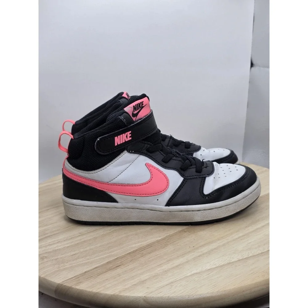 Youth Size 2Y - Nike Court Borough Mid 2 Black Pink Sunset Pulse CD7783-005 Girl - Picture 3 of 8